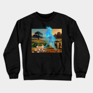 Corgi With Ghost Apparition Crewneck Sweatshirt